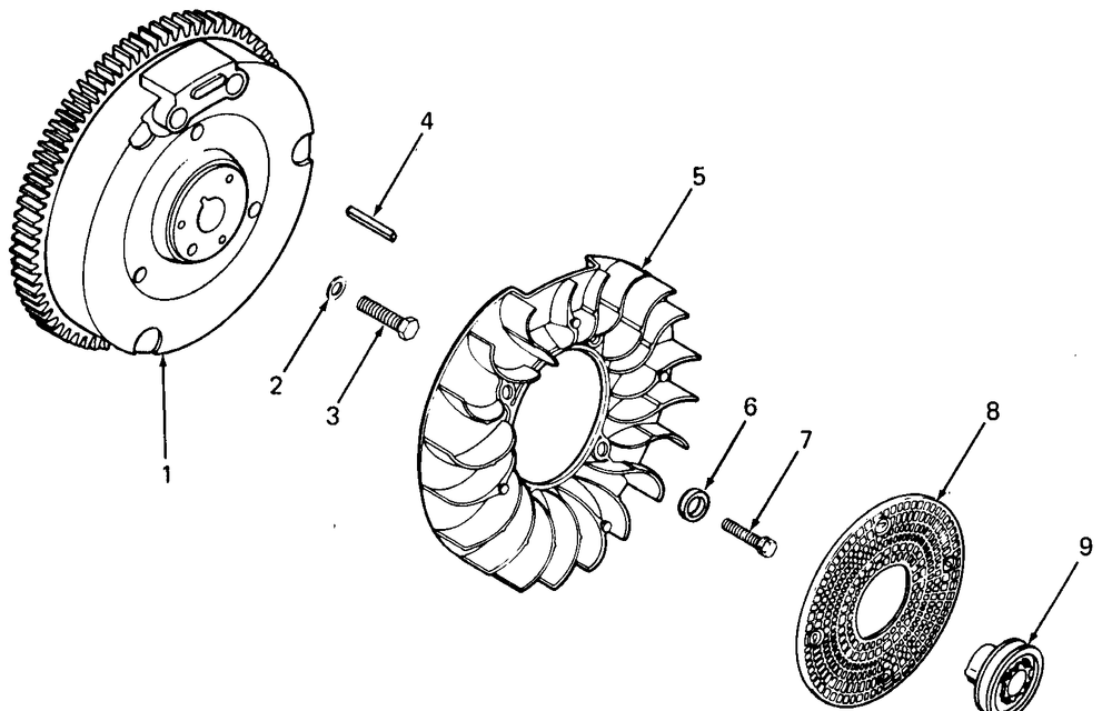 Flywheel Diagram and Parts List for 1860 800000-821059-140661100-141661100 Cub Cadet Lawn Tractor